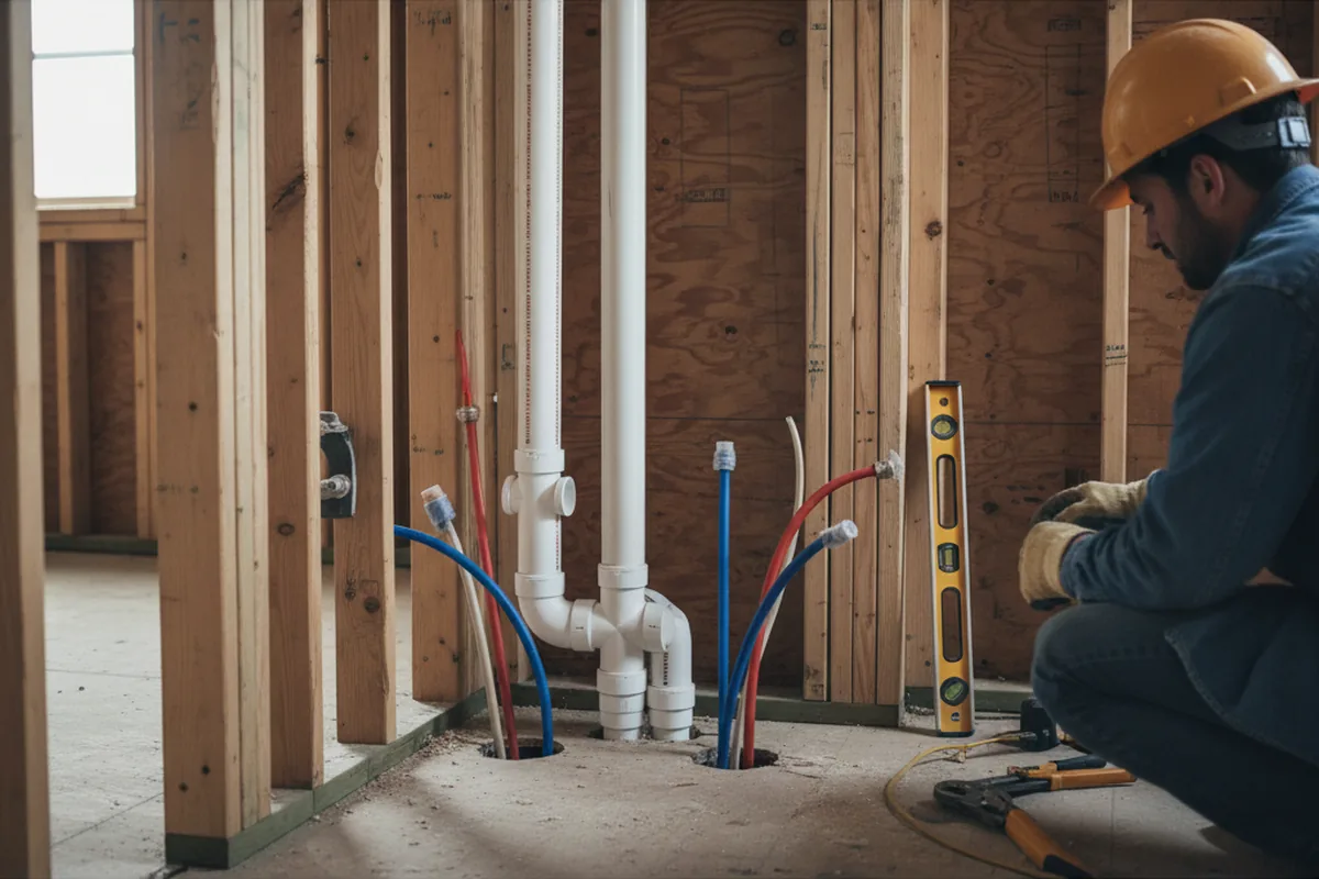 Drain and supply rough-in during Drain Cleaning in Spanaway