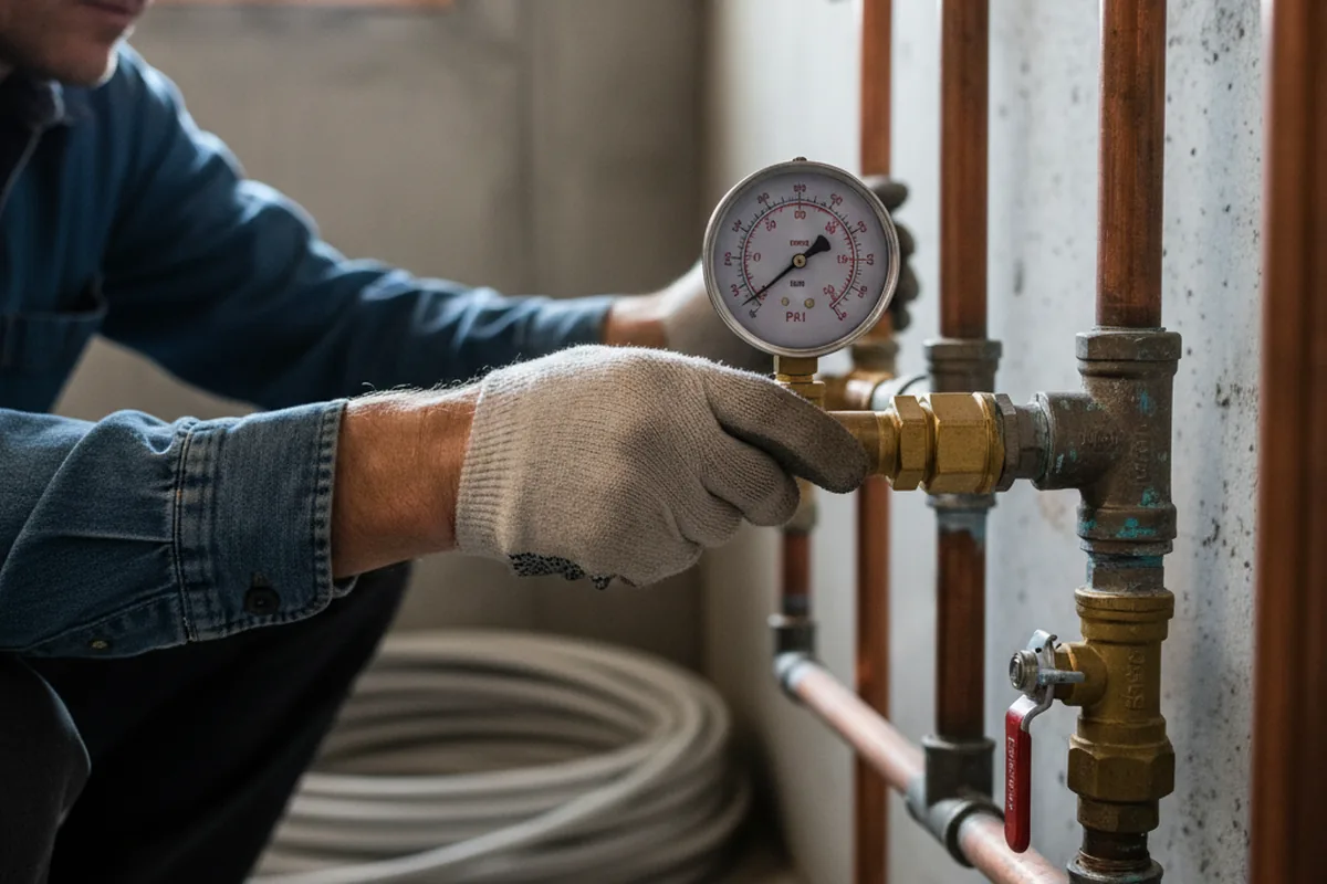 Pressure testing a repaired line during Water Line Repair in Spanaway